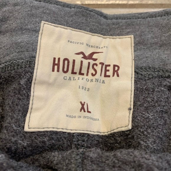 Hollister Gray Joggers with Orange Logo and Drawstring XL - Picture 2 of 8